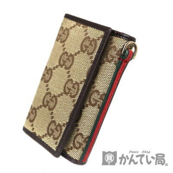 GUCCI Case Leather Black Red Wallet - Picture 1 of 6